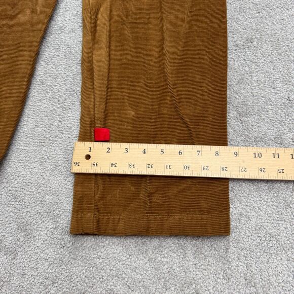 Betabrand Corduroy Straight Leg Pants Mens 36x32 Brown Rabbit Bunny Lined Casual - Picture 14 of 16